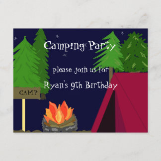Convite de Aniversário de Acampamento