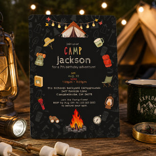 Convite de Aniversário de Acampamento Infantil