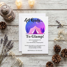 Convite de Aniversário de Acampamento para Meninas