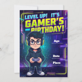 Convite de Aniversário de Adolescente Jogador – Fe