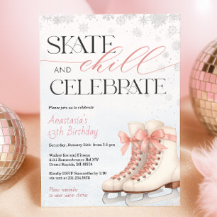 Convite de Aniversário de Adolescente para Patinaç