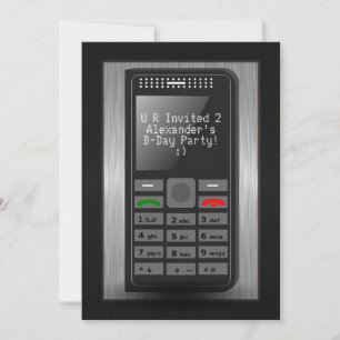 Convite de aniversário de Adolescentes de Celular