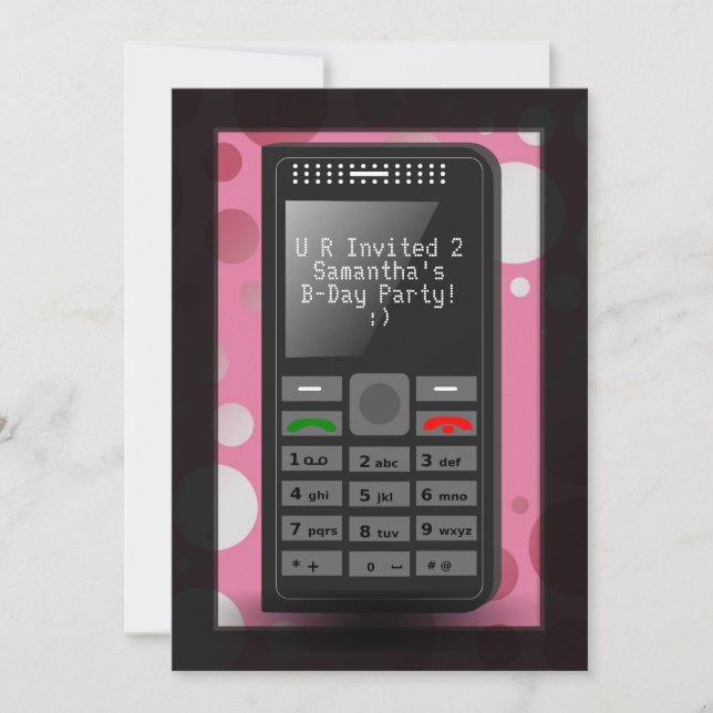 Convite de aniversário de Adolescentes de Celulare (Frente)