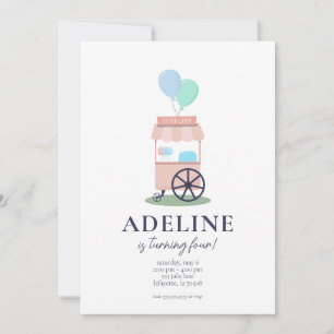 Convite de aniversário de algodão doce