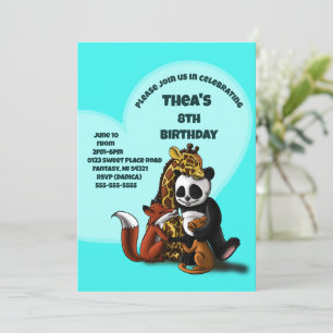 Convite de aniversário de Amigos Animais