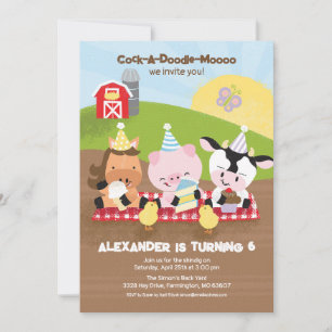 Convite de aniversário de Amigos de fazenda
