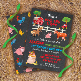 Convite de aniversário de animais de exploração