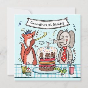 Convite de Aniversário de Animais de Festa Persona
