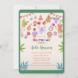 Convite de aniversário de animais de festas