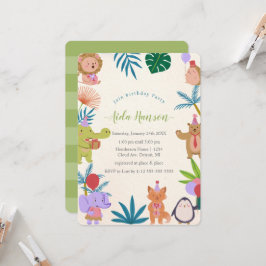 Convite de aniversário de animais de festas