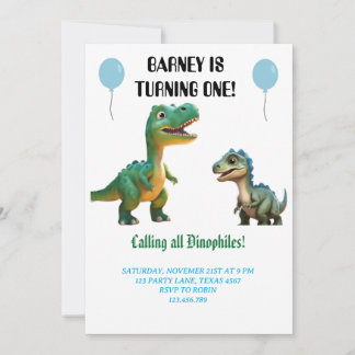 Convite de aniversário de Animais do Dinossauro Ci