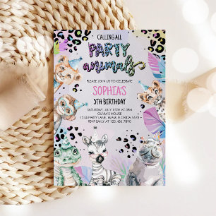 Convite de Aniversário de Animais Selvagens da Sel