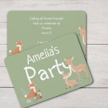 Convite de Aniversário de Animal da Floresta