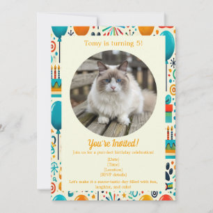 Convite de Aniversário de Animal de Estimação Pers