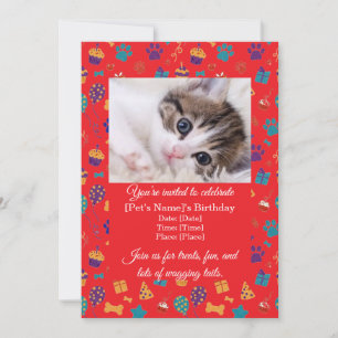 Convite de Aniversário de Animal de Estimação Pers