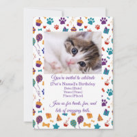 Convite de Aniversário de Animal de Estimação Pers