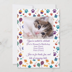 Convite de Aniversário de Animal de Estimação Pers