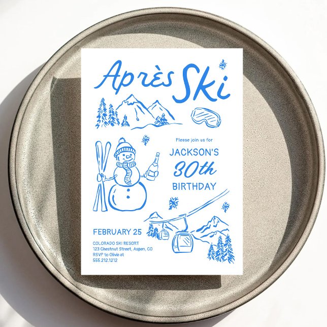 Convite de Aniversário de Après Ski Festa de Esqui (Criador carregado)