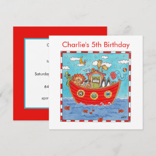 Convite de Aniversário de Arca de Noah Personaliza