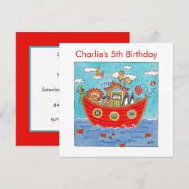 Convite de Aniversário de Arca de Noah Personaliza