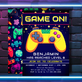 Convite de aniversário de Arcade do Jogador Retroa