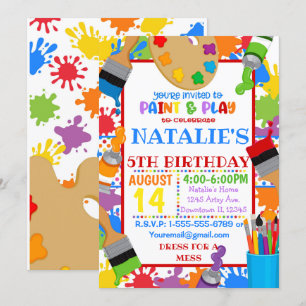 Convite de Aniversário de Arte de Pintura