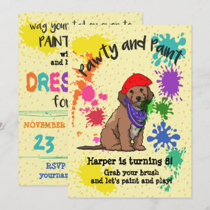 Convite de aniversário de Arte Divertida com Cacho