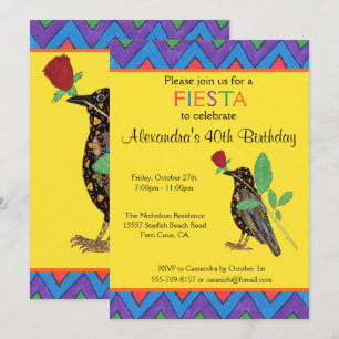 Convite de aniversário de Arte Mexicana de Corvos