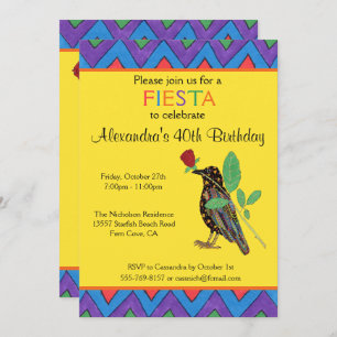 Convite de aniversário de Arte Mexicano e Rosa