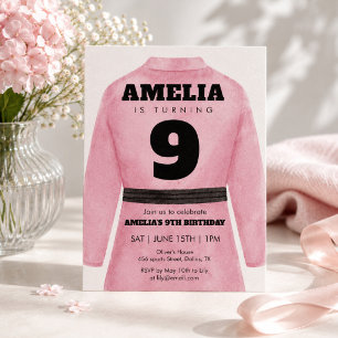 Convite de Aniversário de Artes Marciais Rosa Meni