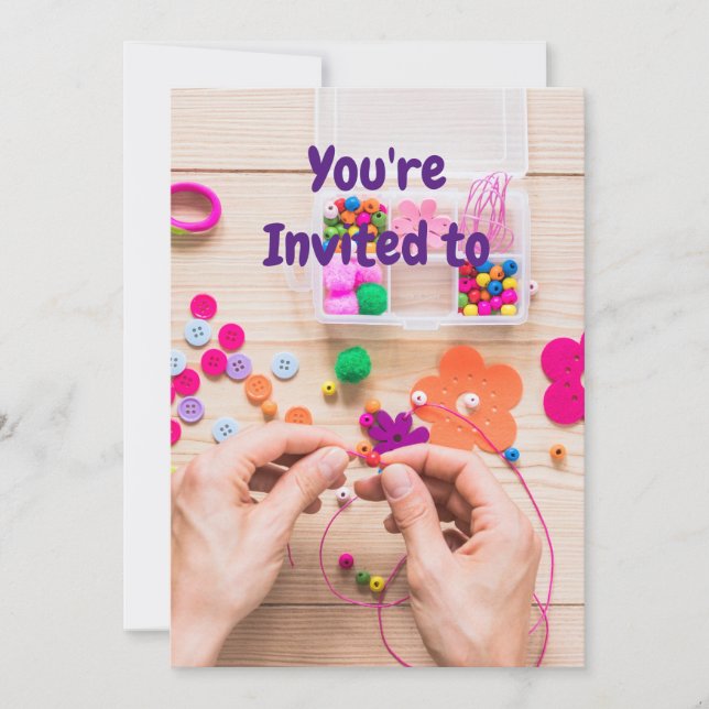 Convite de aniversário de Artesanato joalharia (Frente)