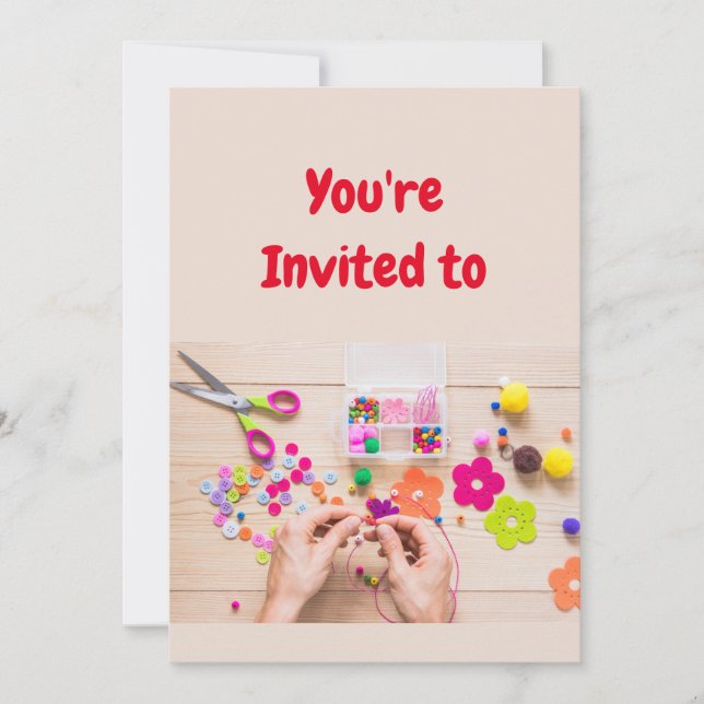 Convite de aniversário de Artesanato joalharia (Frente)