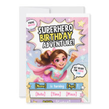 Convite de Aniversário de Aventura de Super-Heroín