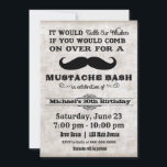 Convite de aniversário de Bacia Mustache<br><div class="desc">Convite de aniversário de Bacia Mustache. Faria cócegas nos sussurros se você pegasse para um cesto de bigode!</div>