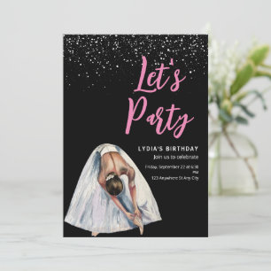 Convite de Aniversário de Bailarina Dançarina de B