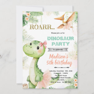 convite de aniversário de bailarina dinossauro