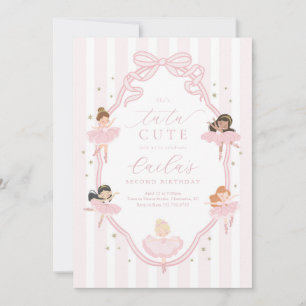 Convite de Aniversário de Bailarina Fofa com Laço
