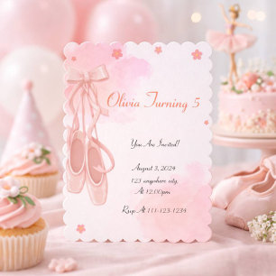 CONVITE DE ANIVERSÁRIO DE BAILARINA ROSA PARA MENI