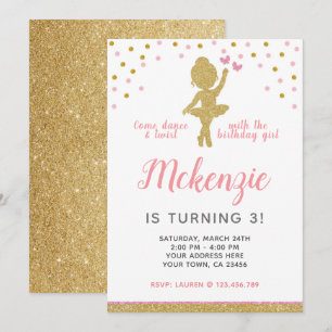 Convite de aniversário de Ballerina
