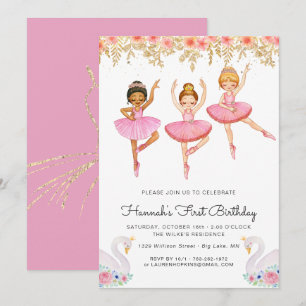 Convite de Aniversário de Ballerina Encantada