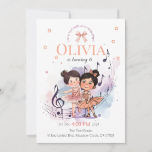 Convite de Aniversário de Ballet – Tema Festa de P
