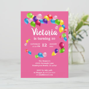 Convite de aniversário de Balões para Cima e Fora