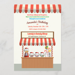 Convite de aniversário de Bar doce