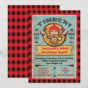 Convite de Aniversário de Barba de Lenhador Hipste