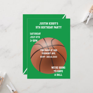 Convite de aniversário de basquete