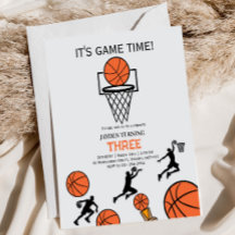 Convite de Aniversário de Basquete