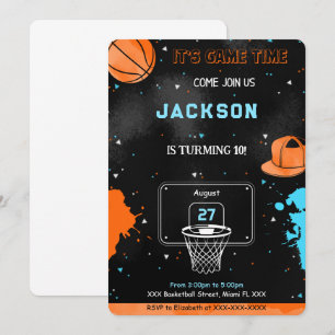 Convite de Aniversário de Basquete Editável