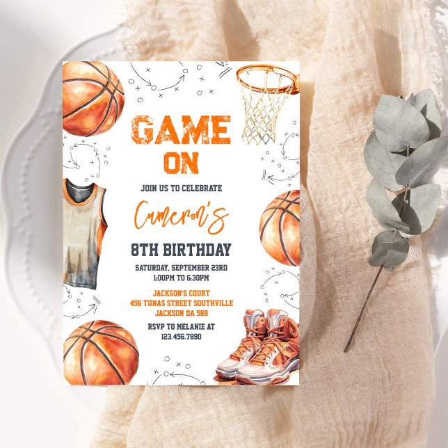 Convite de Aniversário de Basquete Esportivo Game  (Criador carregado)