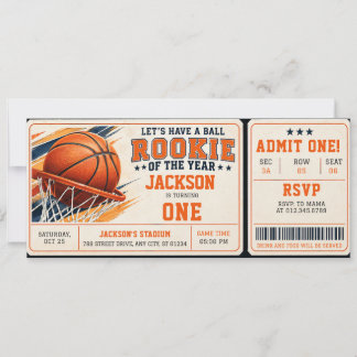 Convite de Aniversário de Basquete Novato do Ano