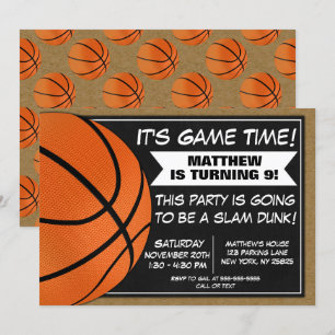 Convite de Aniversário de Basquete para Fãs
